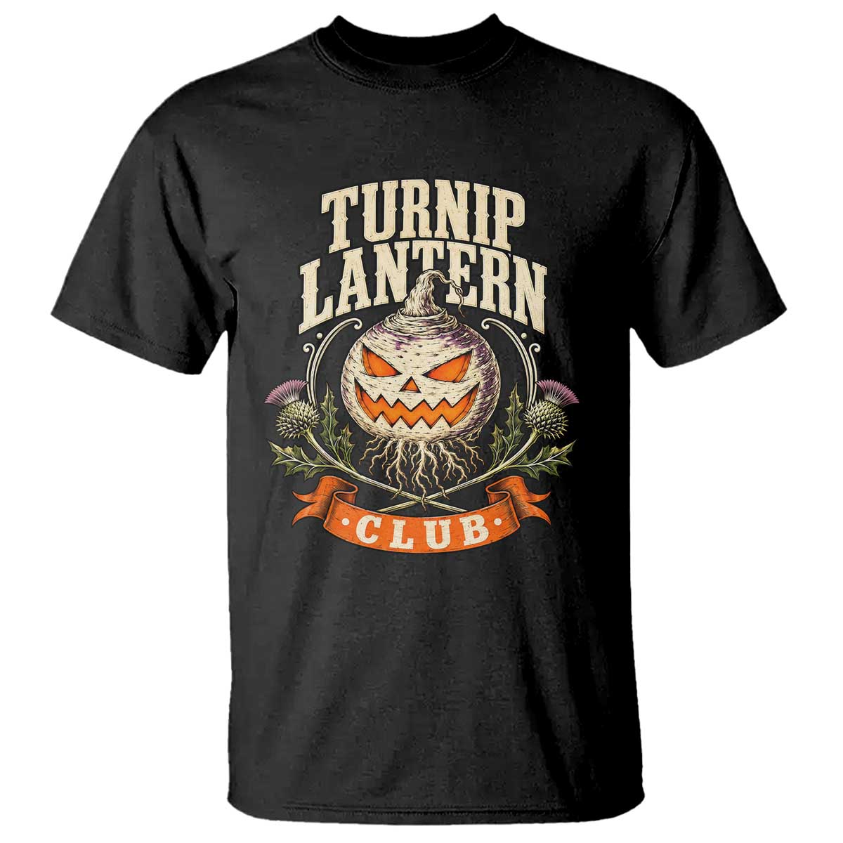 Turnip Lantern Club T Shirt Vintage Celtic Scottish Irish Halloween Spooky Graphic