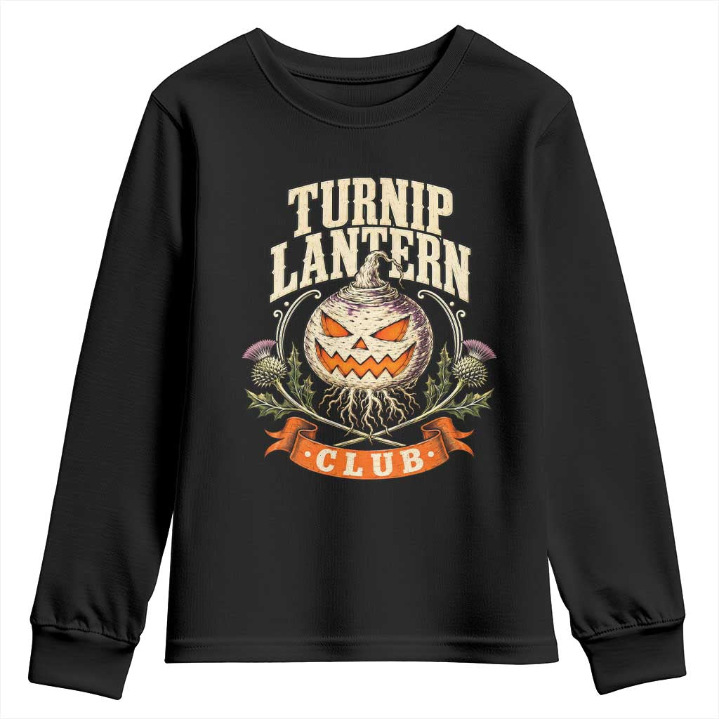 Turnip Lantern Club Youth Sweatshirt Vintage Celtic Scottish Irish Halloween Spooky Graphic