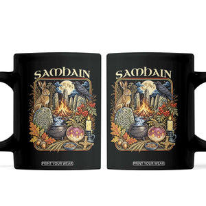 Samhain Ancient Pagan Ritual Sacred Fire Turnip Lantern Spooky Graphic Coffee Mug