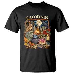 Samhain Ancient Pagan Ritual Sacred Fire Turnip Lantern Spooky Graphic T Shirt