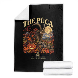 The Puca Irish Mythological Creature Graphic Throw Blanket Celtic Folklore Halloween Spooky