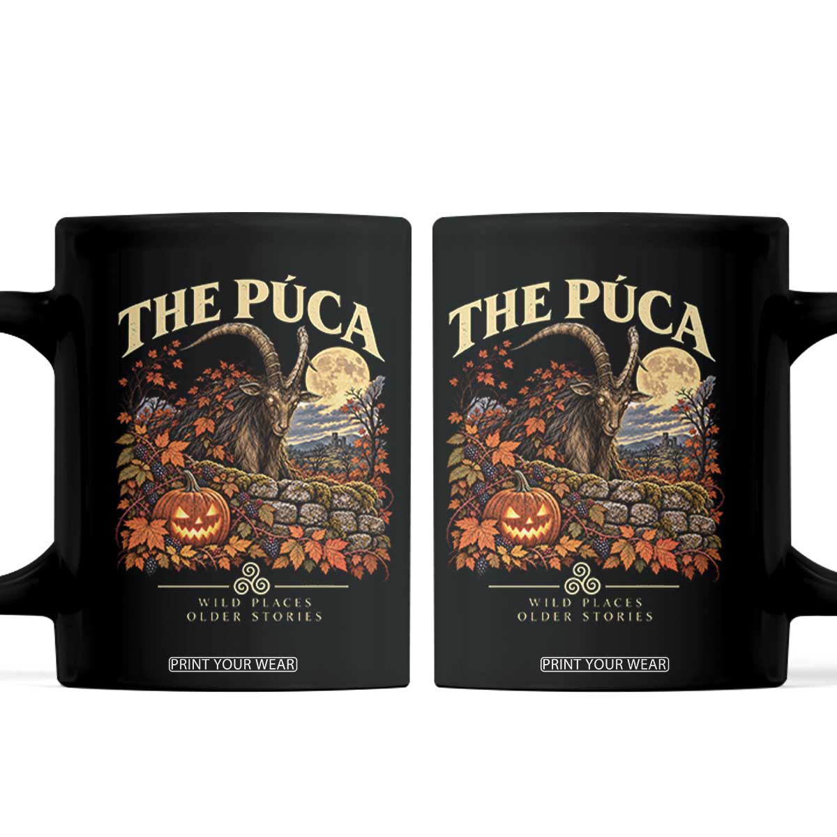 The Puca Irish Mythological Creature Graphic Coffee Mug Celtic Folklore Halloween Spooky