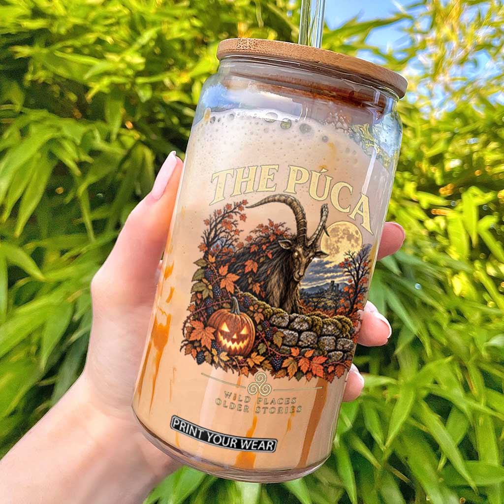 The Puca Irish Mythological Creature Graphic Glass Can Celtic Folklore Halloween Spooky
