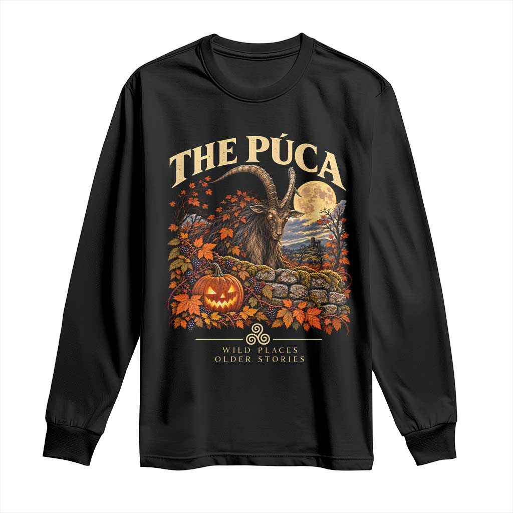 The Puca Irish Mythological Creature Graphic Long Sleeve Shirt Celtic Folklore Halloween Spooky