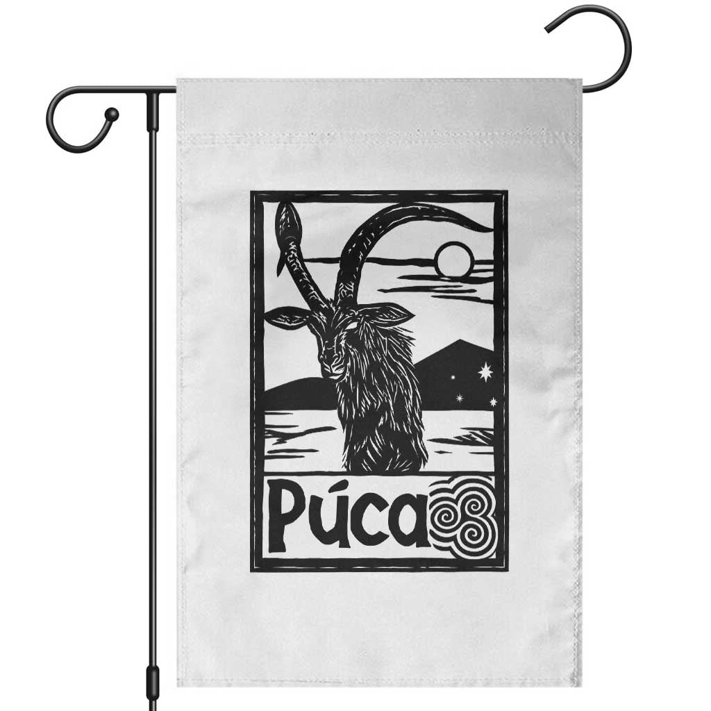 Puca Irish Mythological Creature Vintage Graphic Garden Flag Celtic Folklore Spooky