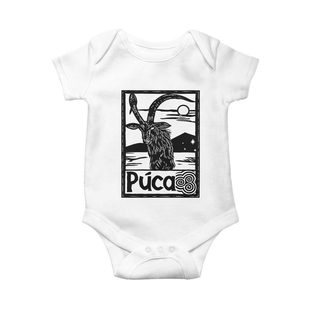 Puca Irish Mythological Creature Vintage Graphic Baby Onesie Celtic Folklore Spooky
