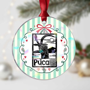 Puca Irish Mythological Creature Vintage Graphic Holographic Acrylic Ornament Celtic Folklore Spooky