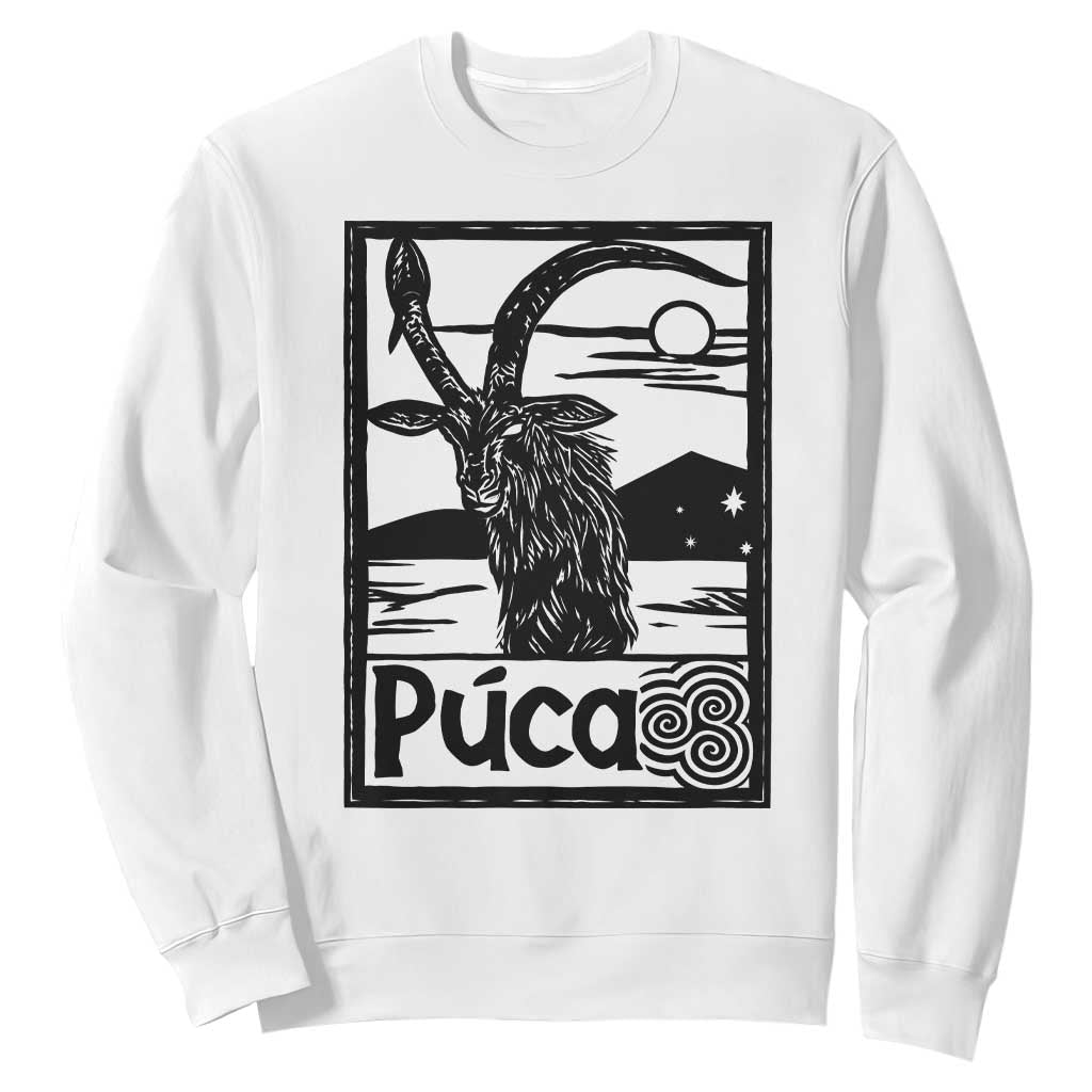Puca Irish Mythological Creature Vintage Graphic Sweatshirt Celtic Folklore Spooky