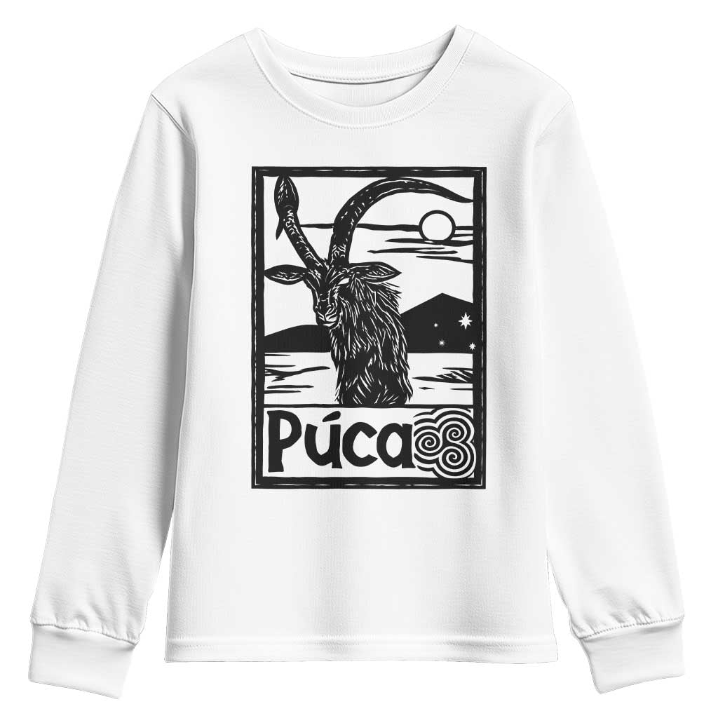 Puca Irish Mythological Creature Vintage Graphic Youth Sweatshirt Celtic Folklore Spooky
