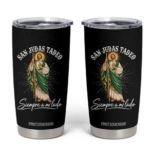San Judas Tadeo Siempre A Mi Lado Sunburst Catholic Graphic Tumbler Cup