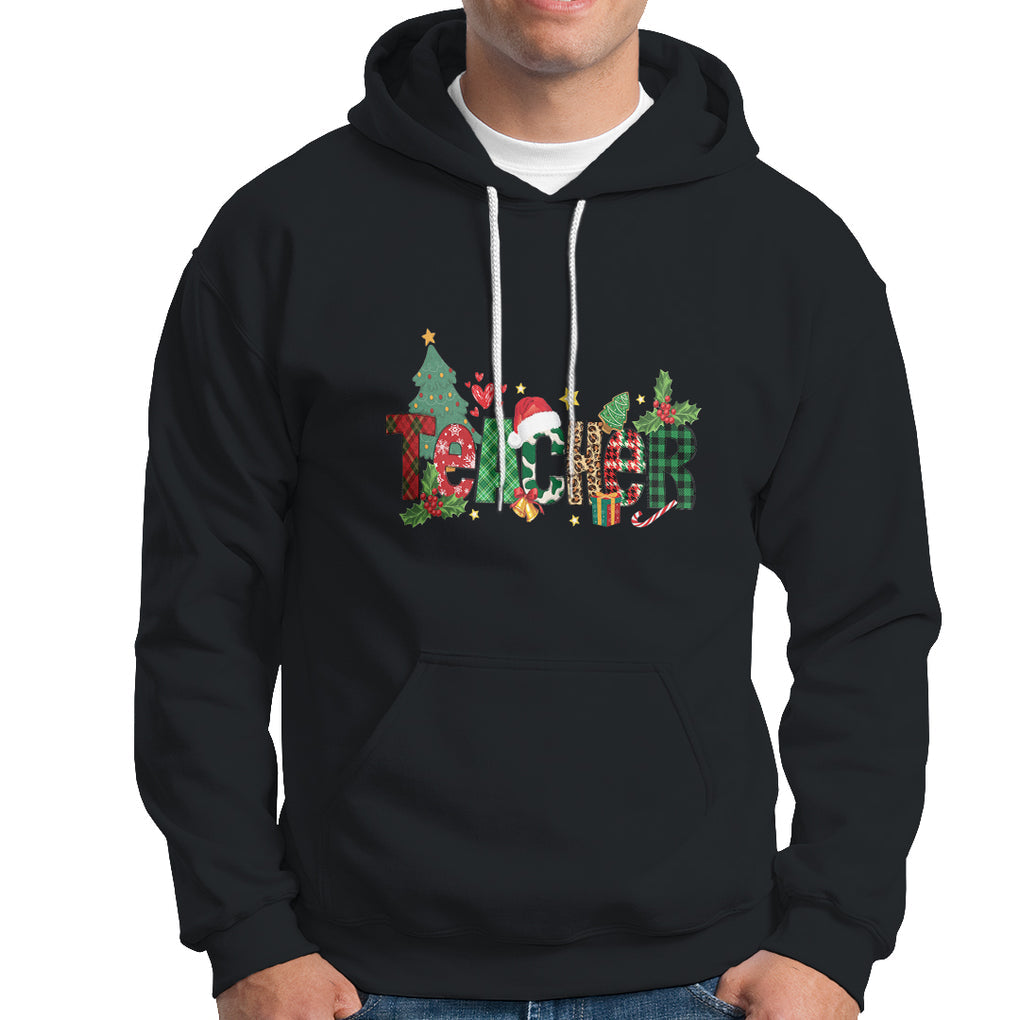 Teacher Christmas Hoodie Merry Xmas Gifts TS02 Black Printyourwear