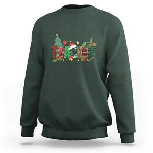 Teacher Christmas Sweatshirt Merry Xmas Gifts TS02 Dark Forest Green Printyourwear