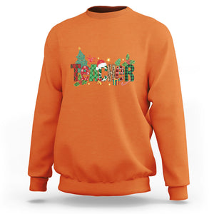 Teacher Christmas Sweatshirt Merry Xmas Gifts TS02 Orange Printyourwear