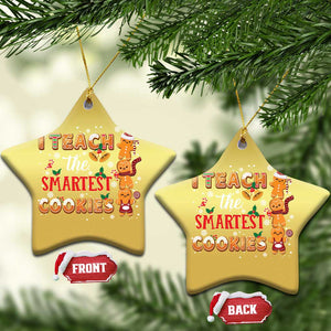 Teacher Christmas Christmas Ornament I Teach The Smartest Cookies Gingerbread Man Students TS02 Star Gold Print Your Wear