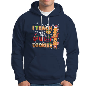 Teacher Christmas Hoodie I Teach The Smartest Cookies Gingerbread Man Students TS02 Navy Printyourwear