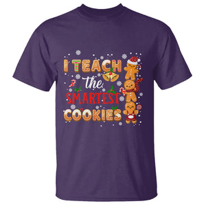 Teacher Christmas T Shirt I Teach The Smartest Cookies Gingerbread Man Students TS02 Purple Printyourwear