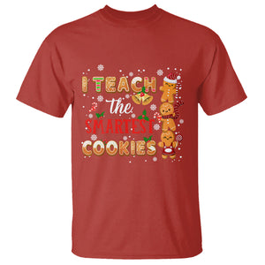 Teacher Christmas T Shirt I Teach The Smartest Cookies Gingerbread Man Students TS02 Red Printyourwear