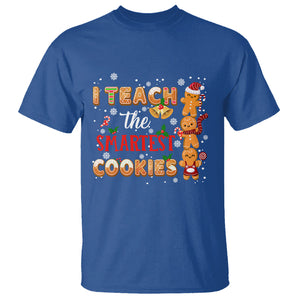 Teacher Christmas T Shirt I Teach The Smartest Cookies Gingerbread Man Students TS02 Royal Blue Printyourwear