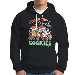 Teacher Christmas Hoodie I Teach The Smartest Cookies Retro Groovy Xmas Cookies TS02 Black Printyourwear