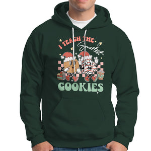 Teacher Christmas Hoodie I Teach The Smartest Cookies Retro Groovy Xmas Cookies TS02 Dark Forest Green Printyourwear