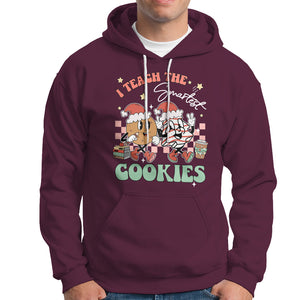 Teacher Christmas Hoodie I Teach The Smartest Cookies Retro Groovy Xmas Cookies TS02 Maroon Printyourwear