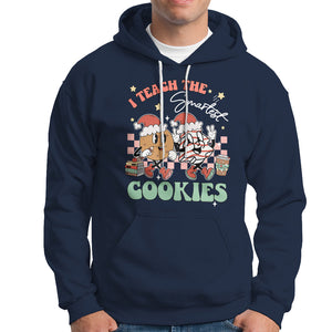 Teacher Christmas Hoodie I Teach The Smartest Cookies Retro Groovy Xmas Cookies TS02 Navy Printyourwear