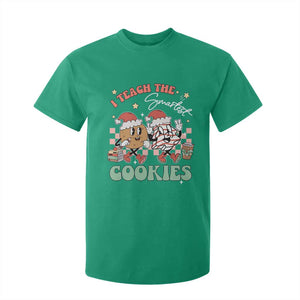 Teacher Christmas T Shirt For Kid I Teach The Smartest Cookies Retro Groovy Xmas Tree Cookies TS02 Irish Green Print Your Wear