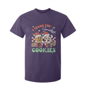 Teacher Christmas T Shirt For Kid I Teach The Smartest Cookies Retro Groovy Xmas Tree Cookies TS02 Purple Print Your Wear