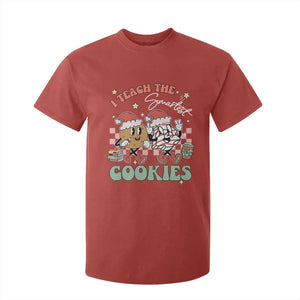 Teacher Christmas T Shirt For Kid I Teach The Smartest Cookies Retro Groovy Xmas Tree Cookies TS02 Red Print Your Wear