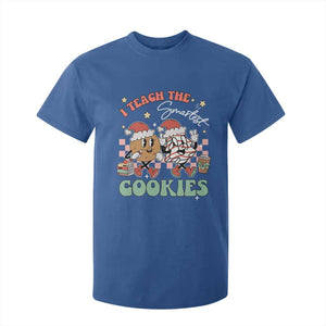 Teacher Christmas T Shirt For Kid I Teach The Smartest Cookies Retro Groovy Xmas Tree Cookies TS02 Royal Blue Print Your Wear