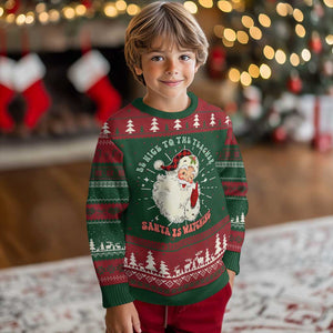 Be Nice To The Teacher Santa Is Watching Retro Groovy Christmas Ugly Christmas Sweater TS02 Christmas Print Your Wear