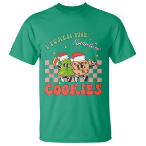 Teacher Christmas T Shirt I Teach The Smartest Cookies Retro Groovy Xmas Cookies TS02 Irish Green Printyourwear