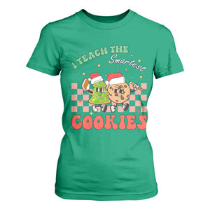 Teacher Christmas T Shirt For Women I Teach The Smartest Cookies Retro Groovy Xmas Cookies TS02 Irish Green Print Your Wear