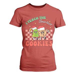 Teacher Christmas T Shirt For Women I Teach The Smartest Cookies Retro Groovy Xmas Cookies TS02 Red Print Your Wear