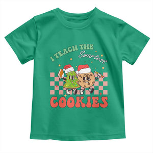 Teacher Christmas Toddler T Shirt I Teach The Smartest Cookies Retro Groovy Xmas Cookies TS02 Irish Green Print Your Wear