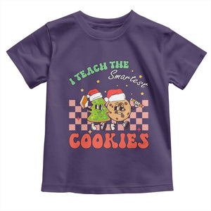 Teacher Christmas Toddler T Shirt I Teach The Smartest Cookies Retro Groovy Xmas Cookies TS02 Purple Print Your Wear