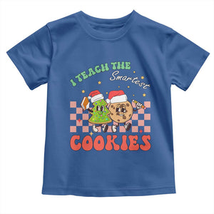 Teacher Christmas Toddler T Shirt I Teach The Smartest Cookies Retro Groovy Xmas Cookies TS02 Royal Blue Print Your Wear