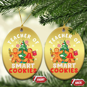 Teacher of Smart Cookies Christmas Gingerbread Man Christmas Ornament Teacher of Smart Cookies TS02 Oval Gold Print Your Wear