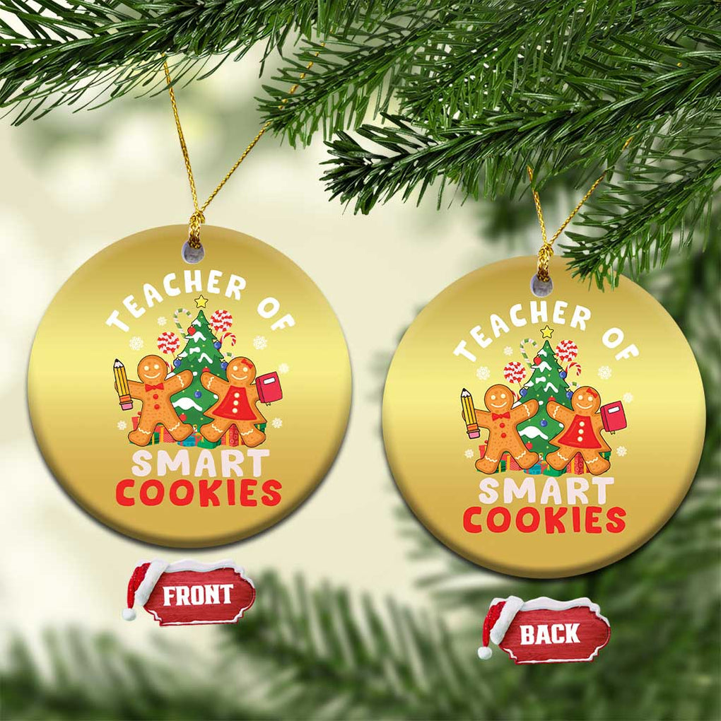 Teacher of Smart Cookies Christmas Gingerbread Man Christmas Ornament Teacher of Smart Cookies TS02 Circle Gold Print Your Wear