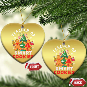 Teacher of Smart Cookies Christmas Gingerbread Man Christmas Ornament Teacher of Smart Cookies TS02 Heart Gold Print Your Wear