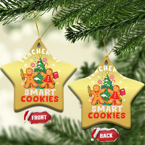 Teacher of Smart Cookies Christmas Gingerbread Man Christmas Ornament Teacher of Smart Cookies TS02 Star Gold Print Your Wear