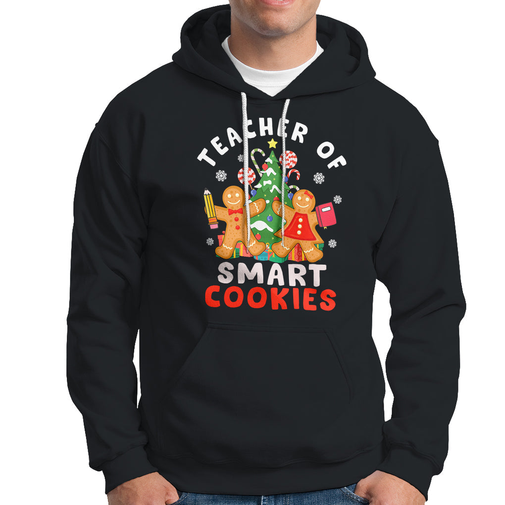 Teacher of Smart Cookies Christmas Gingerbread Man Hoodie Teacher of Smart Cookies TS02 Black Printyourwear