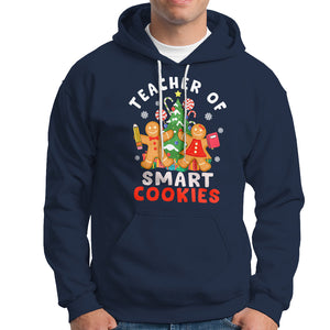 Teacher of Smart Cookies Christmas Gingerbread Man Hoodie Teacher of Smart Cookies TS02 Navy Printyourwear