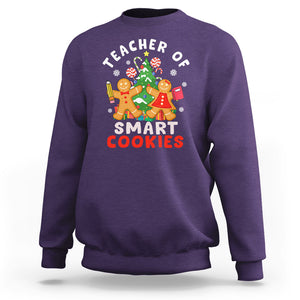 Teacher of Smart Cookies Christmas Gingerbread Man Sweatshirt Teacher of Smart Cookies TS02 Purple Printyourwear