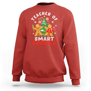 Teacher of Smart Cookies Christmas Gingerbread Man Sweatshirt Teacher of Smart Cookies TS02 Red Printyourwear