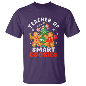 Teacher of Smart Cookies Christmas Gingerbread Man T Shirt Teacher of Smart Cookies TS02 Purple Printyourwear