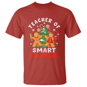 Teacher of Smart Cookies Christmas Gingerbread Man T Shirt Teacher of Smart Cookies TS02 Red Printyourwear