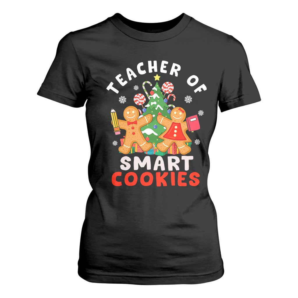 Teacher of Smart Cookies Christmas Gingerbread Man T Shirt For Women Teacher of Smart Cookies TS02 Black Print Your Wear