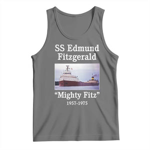 SS Edmund Fitzgerald Mighty Fitz Tribute Tank Top Great Lakes Shipwreck Memorial TS02 Black Heather Print Your Wear
