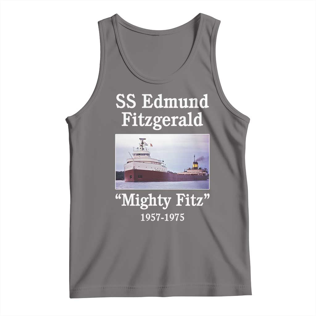 SS Edmund Fitzgerald Mighty Fitz Tribute Tank Top Great Lakes Shipwreck Memorial TS02 Deep Heather Print Your Wear